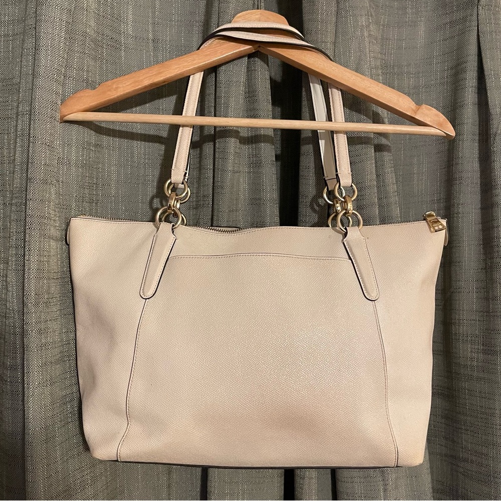 Coach Ava Beige/Shimmer Leather Vintage Tote Bag - Picture 8 of 16